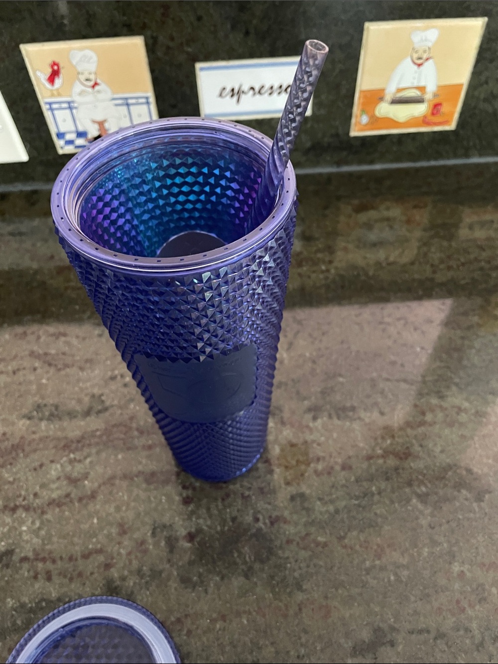 Starbucks Iridescent Purple Blue Studded Tumbler Straw Disney 50th Celebration - Picture 8 of 11